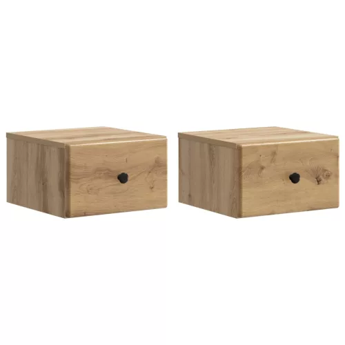 vidaXL Fali éjjeli szekrény 2 pcs Kézműves Tölgy 34,5 x 33 x 20 cm