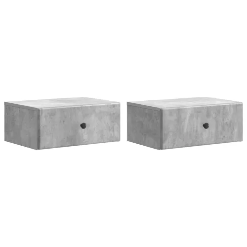 vidaXL Fali éjjeli szekrény 2 pcs Betonszürke 49 x 34,5 x 20 cm