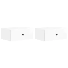   vidaXL Fali éjjeli szekrény 2 pcs Magasfényű Fehér 49 x 34,5 x 20 cm