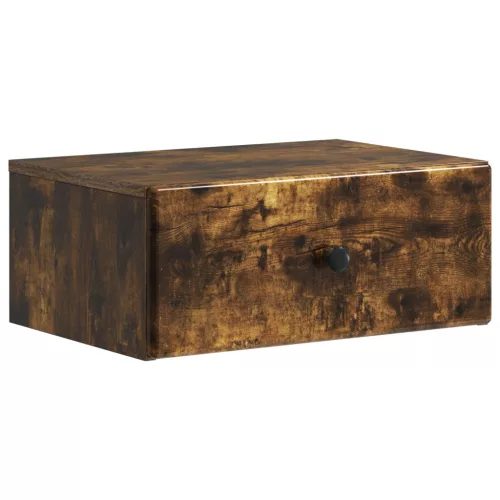 vidaXL Fali éjjeli szekrény Füstös Tölgy 49 x 34,5 x 20 cm Szerelt Fa