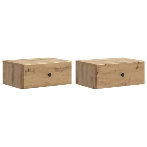 vidaXL Fali éjjeli szekrény 2 pcs Kézműves Tölgy 49 x 34,5 x 20 cm