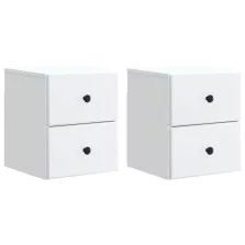   vidaXL Fali éjjeli szekrény 2 pcs Fehér 34,5 x 33 x 40 cm Szerelt Fa