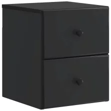   vidaXL Fali éjjeli szekrény Fekete 34,5 x 33 x 40 cm Szerelt Fa