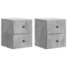   vidaXL Fali éjjeli szekrény 2 pcs Betonszürke 34,5 x 33 x 40 cm