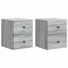   vidaXL Fali éjjeli szekrény 2 pcs Szürke Sonoma 34,5 x 33 x 40 cm