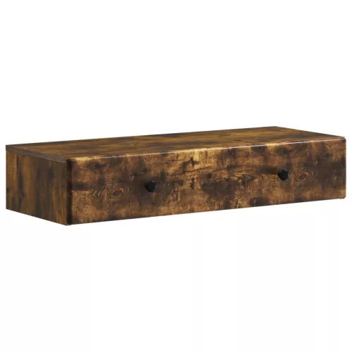vidaXL Fali oldaltábla Füstös Tölgy 87,5 x 34,5 x 17 cm Szerelt Fa