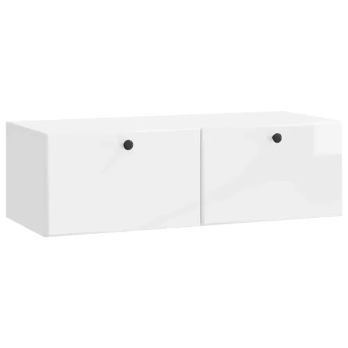 vidaXL Fali TV szekrény Magasfényű Fehér 98 x 41 x 30 cm Szerelt Fa