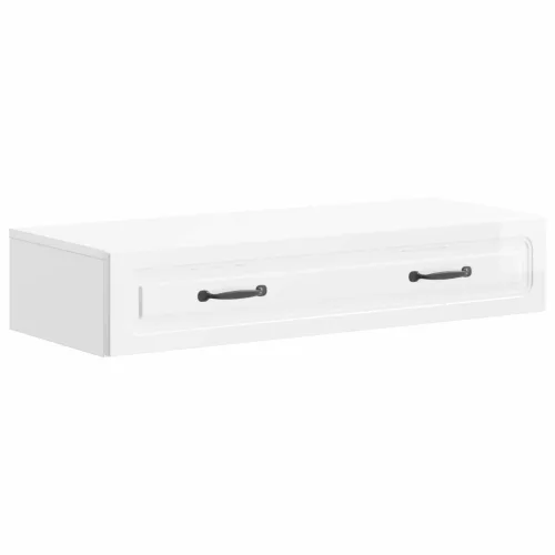 vidaXL Fali oldaltábla Magasfényű Fehér 87,5 x 34,5 x 17 cm Szerelt Fa