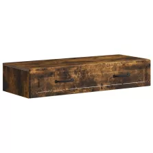   vidaXL Fali oldaltábla Füstös Tölgy 87,5 x 34,5 x 17 cm Szerelt Fa