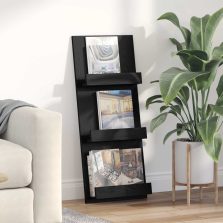   vidaXL Magazin állvány polcokkal Fekete tölgy 43 x 11 x 102 cm Faanyag