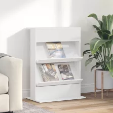   vidaXL Magazin állvány polcokkal Fehér 70 x 41 x 96 cm Faanyag
