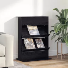   vidaXL Magazin állvány polcokkal Fekete tölgy 70 x 41 x 96 cm Faanyag