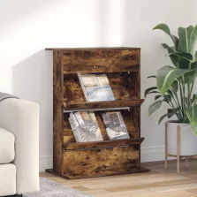   vidaXL Magazin állvány polcokkal Füstölt tölgy 70 x 41 x 96 cm Faanyag