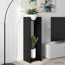   vidaXL Növényállvány Fekete Tölgy 30 x 30 x 100 cm Mérnöki fa