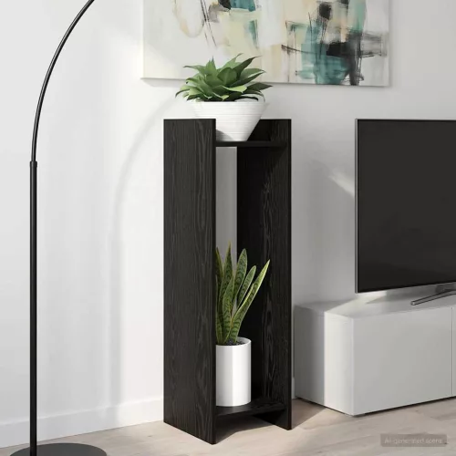 vidaXL Növényállvány Fekete Tölgy 30 x 30 x 100 cm Mérnöki fa