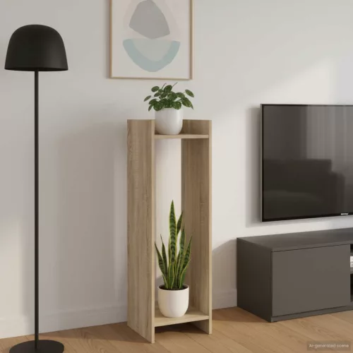 vidaXL Növényállvány Sonoma tölgy 30 x 30 x 100 cm Mérnöki fa