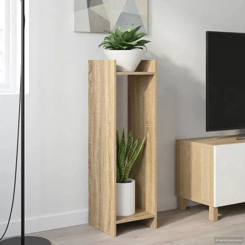 vidaXL Növényállvány 2 pcs Sonoma tölgy 30 x 30 x 100 cm Mérnöki fa
