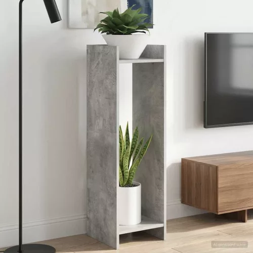 vidaXL Növényállvány 2 pcs Beton Szürke 30 x 30 x 100 cm Mérnöki fa