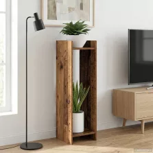   vidaXL Növényállvány polcokkal Öreg fa 30 x 30 x 100 cm Mérnöki fa