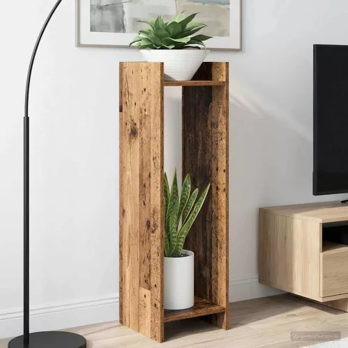 vidaXL Növényállvány 2 pcs Öreg fa 30 x 30 x 100 cm Mérnöki fa