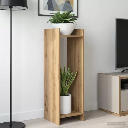 vidaXL Növényállvány Kézműves Tölgy 30 x 30 x 100 cm Mérnöki fa