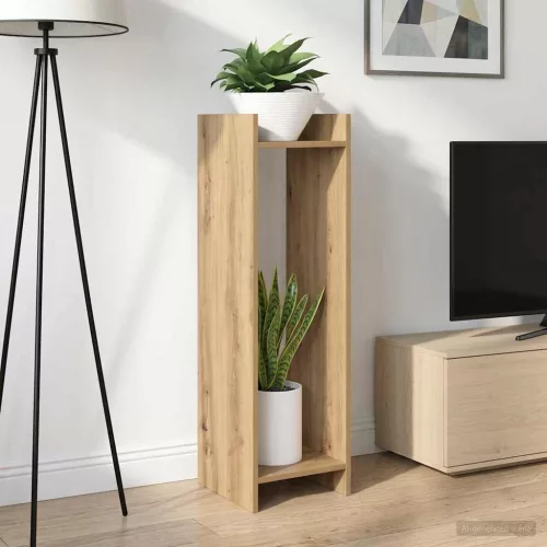 vidaXL Növényállvány 2 pcs Kézműves Tölgy 30 x 30 x 100 cm Mérnöki fa