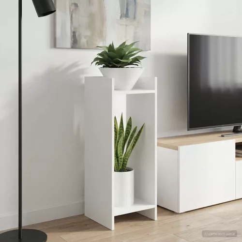 vidaXL Növényállvány polcokkal Fehér 30 x 30 x 80 cm Mérnöki fa
