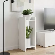   vidaXL Növényállvány polcokkal 2 pcs Fehér 30 x 30 x 80 cm Mérnöki fa