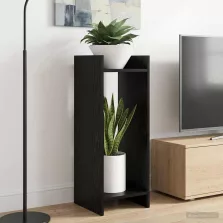   vidaXL Növényállvány polcokkal Fekete Tölgy 30 x 30 x 80 cm Mérnöki fa