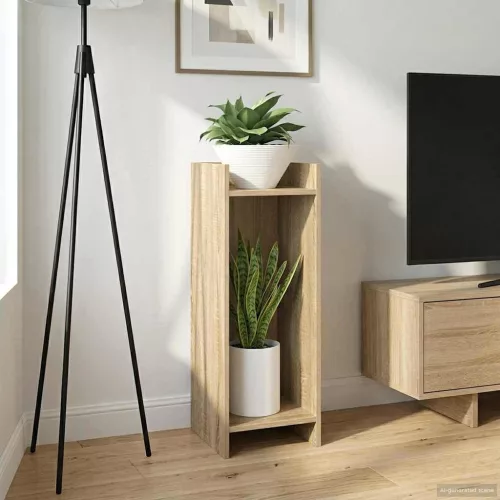 vidaXL Növényállvány polcokkal Sonoma tölgy 30 x 30 x 80 cm Mérnöki fa