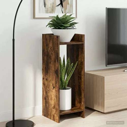 vidaXL Növényállvány Füstölt Tölgy 30 x 30 x 80 cm Mérnöki fa