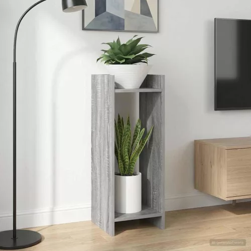 vidaXL Növényállvány 2 pcs Szürke Sonoma 30 x 30 x 80 cm Mérnöki fa