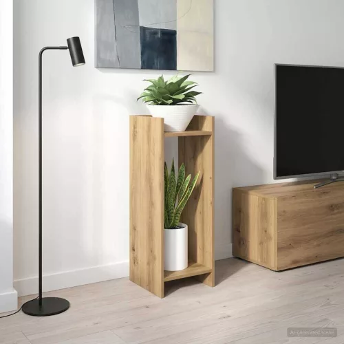 vidaXL Növényállvány Kézműves Tölgy 30 x 30 x 80 cm Mérnöki fa