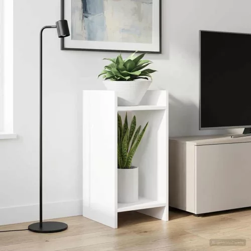 vidaXL Növényállvány polcokkal Fehér 30 x 30 x 60 cm Mérnöki fa