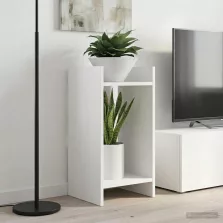   vidaXL Növényállvány polcokkal 2 pcs Fehér 30 x 30 x 60 cm Mérnöki fa