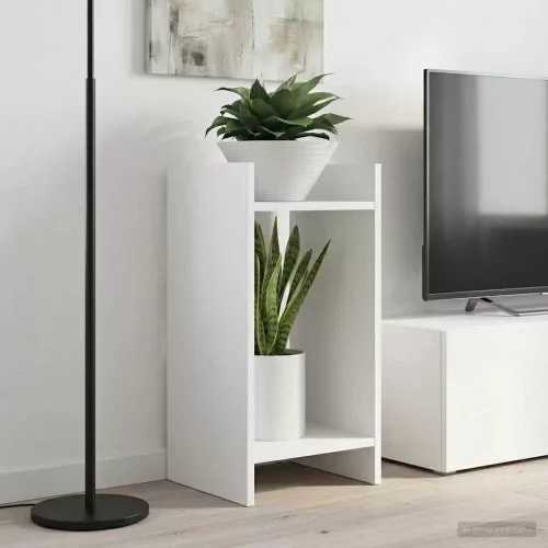 vidaXL Növényállvány polcokkal 2 pcs Fehér 30 x 30 x 60 cm Mérnöki fa