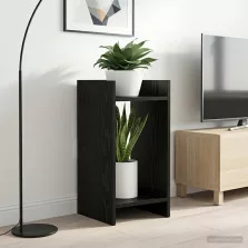   vidaXL Növényállvány polcokkal Fekete Tölgy 30 x 30 x 60 cm Mérnöki fa
