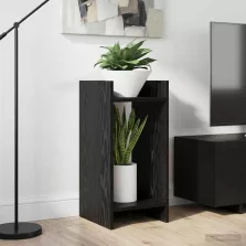   vidaXL Növényállvány polcokkal Fekete Tölgy 30 x 30 x 60 cm Mérnöki fa