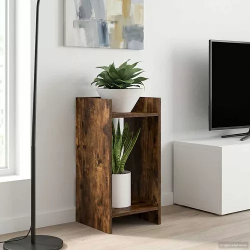 vidaXL Növényállvány Füstölt Tölgy 30 x 30 x 60 cm Mérnöki fa
