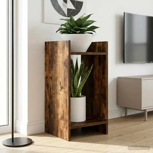 vidaXL Növényállvány 2 pcs Füstölt Tölgy 30 x 30 x 60 cm Mérnöki fa