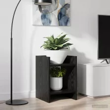   vidaXL Növényállvány polcokkal Fekete Tölgy 30 x 30 x 40 cm Mérnöki fa