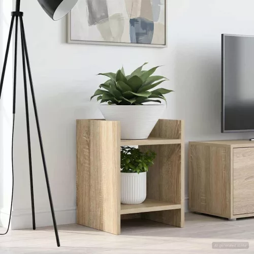 vidaXL Növényállvány polcokkal Sonoma tölgy 30 x 30 x 40 cm Mérnöki fa