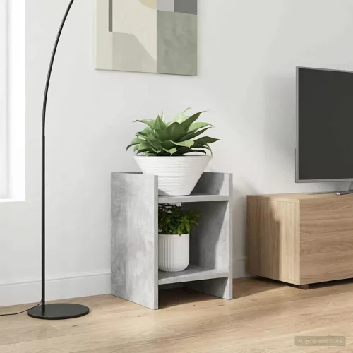 vidaXL Növényállvány polcokkal Beton Szürke 30 x 30 x 40 cm Mérnöki fa