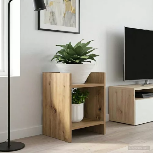 vidaXL Növényállvány 2 pcs Kézműves Tölgy 30 x 30 x 40 cm Mérnöki fa