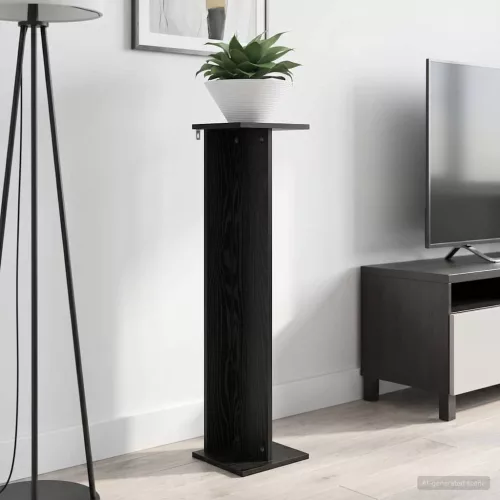vidaXL Növényállvány Fekete Tölgy 25 x 25,5 x 100,5 cm Mérnöki fa