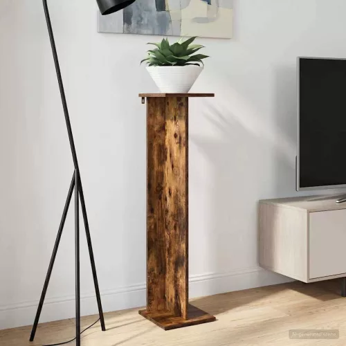 vidaXL Növényállvány Füstölt Tölgy 25 x 25,5 x 100,5 cm Mérnöki fa
