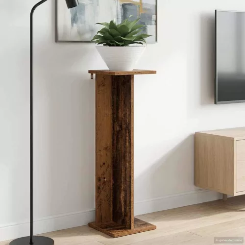 vidaXL Növényállvány Öreg fa 25 x 25,5 x 80,5 cm Mérnöki fa