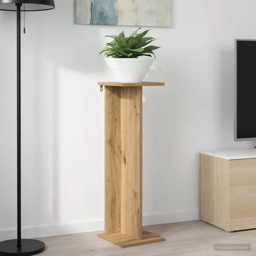vidaXL Növényállvány Kézműves Tölgy 25 x 25,5 x 80,5 cm Mérnöki fa