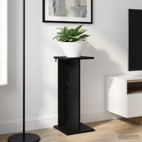 vidaXL Növényállvány 2 pcs Fekete Tölgy 25 x 25,5 x 60,5 cm Mérnöki fa