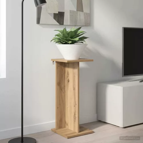 vidaXL Növényállvány Kézműves Tölgy 25 x 25,5 x 60,5 cm Mérnöki fa